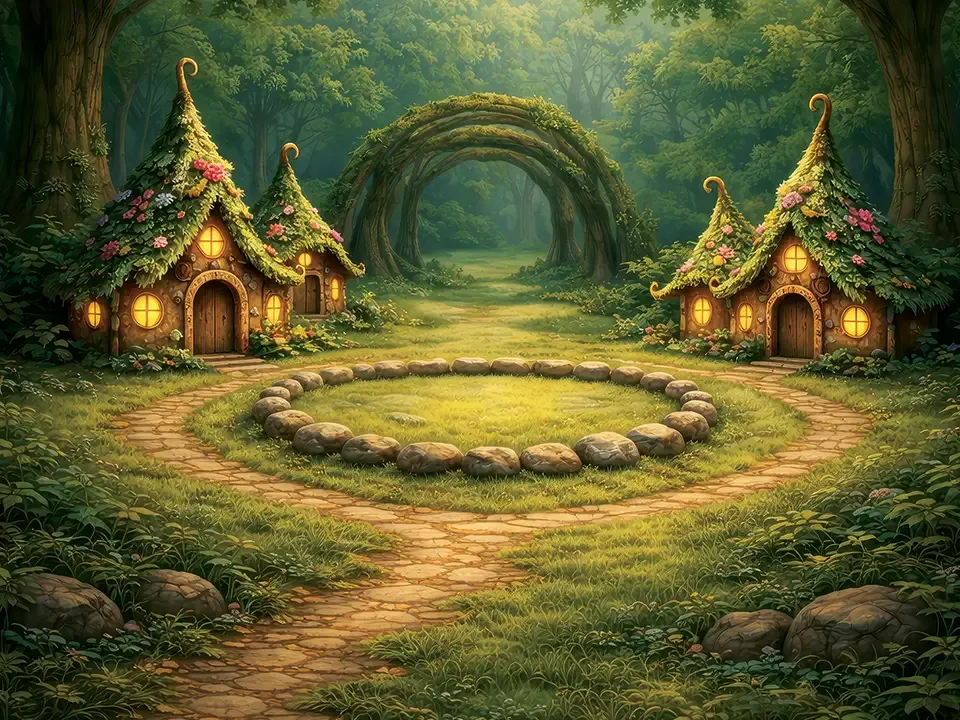Il villaggio di Ramofondo tra gli alberi di Boscofuso